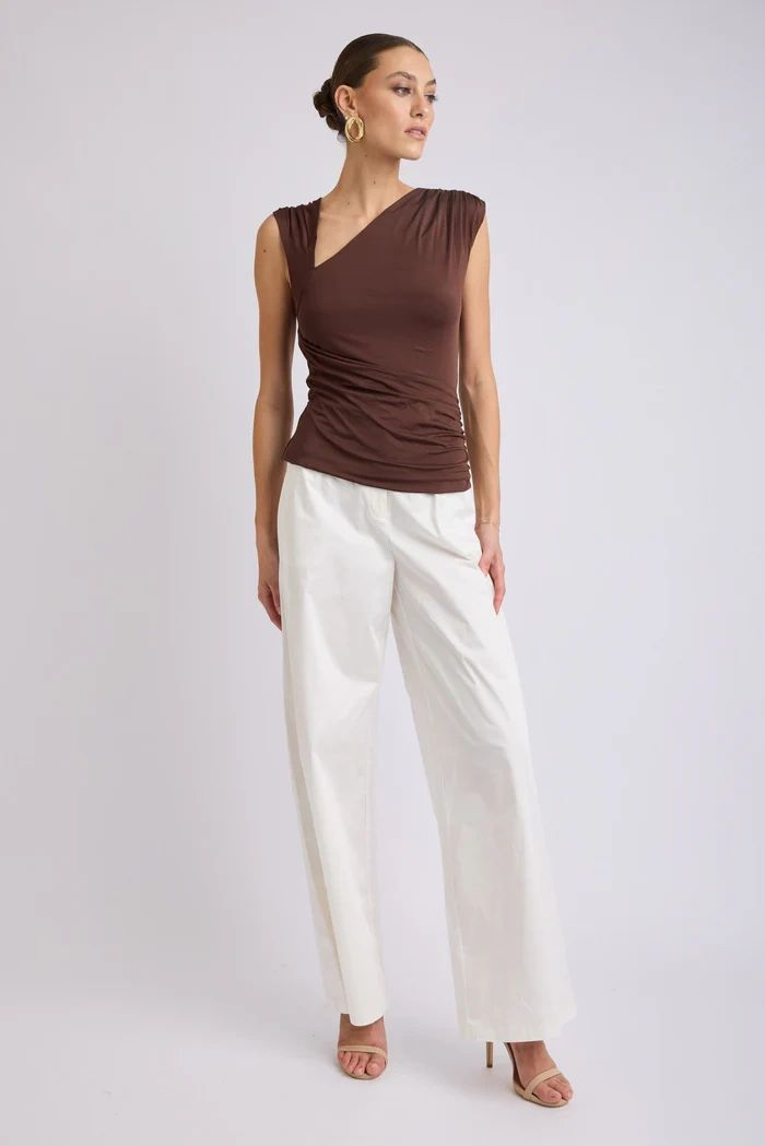 Lorena Asymmetrical Jersey Top Asst Colours Main image