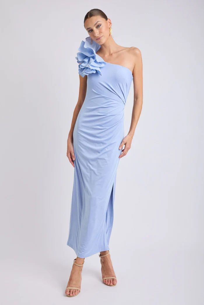 Lorena One Shoulder Ruffle Dress