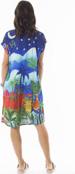 Escape Arabian Nights Short Sleeve Shift Dress