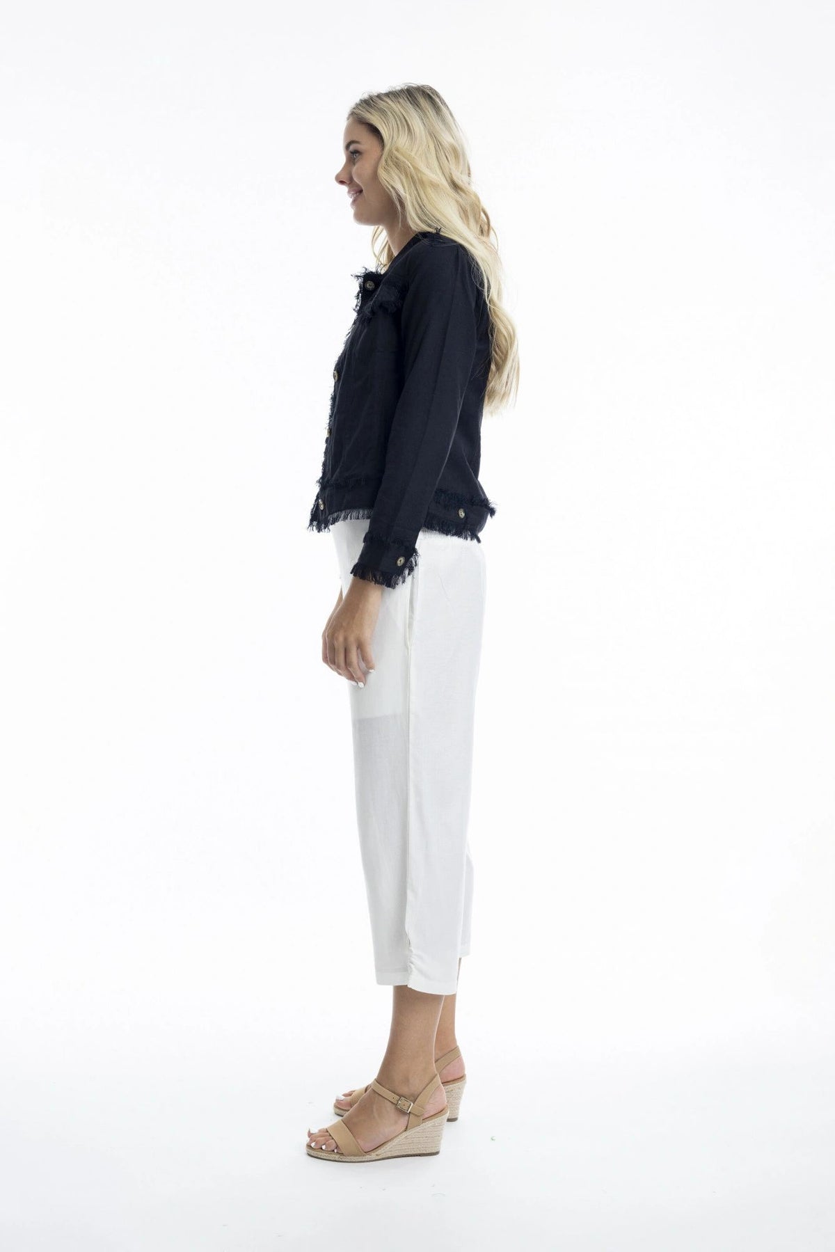 Linen Blend White Pants