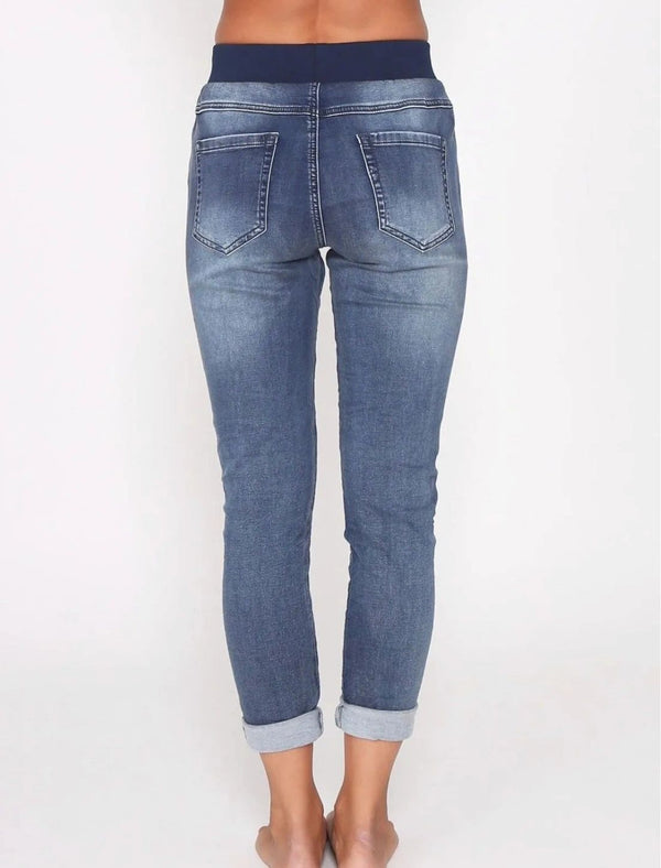 Riley Stretch Denim Jogger - Curve