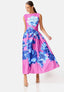 Elliatt Sybella Midi Dress Blue Pink Floral