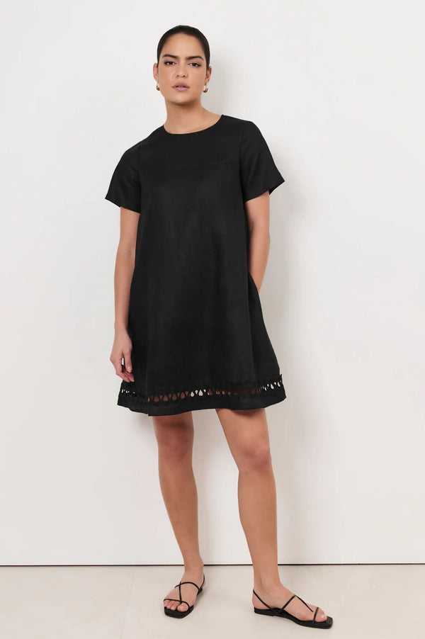 Adorne Lexi Ric Rac Trim Short Dress Asst Colours