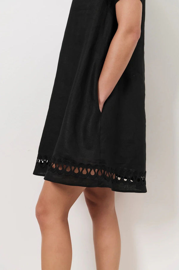 Adorne Lexi Ric Rac Trim Short Dress Asst Colours