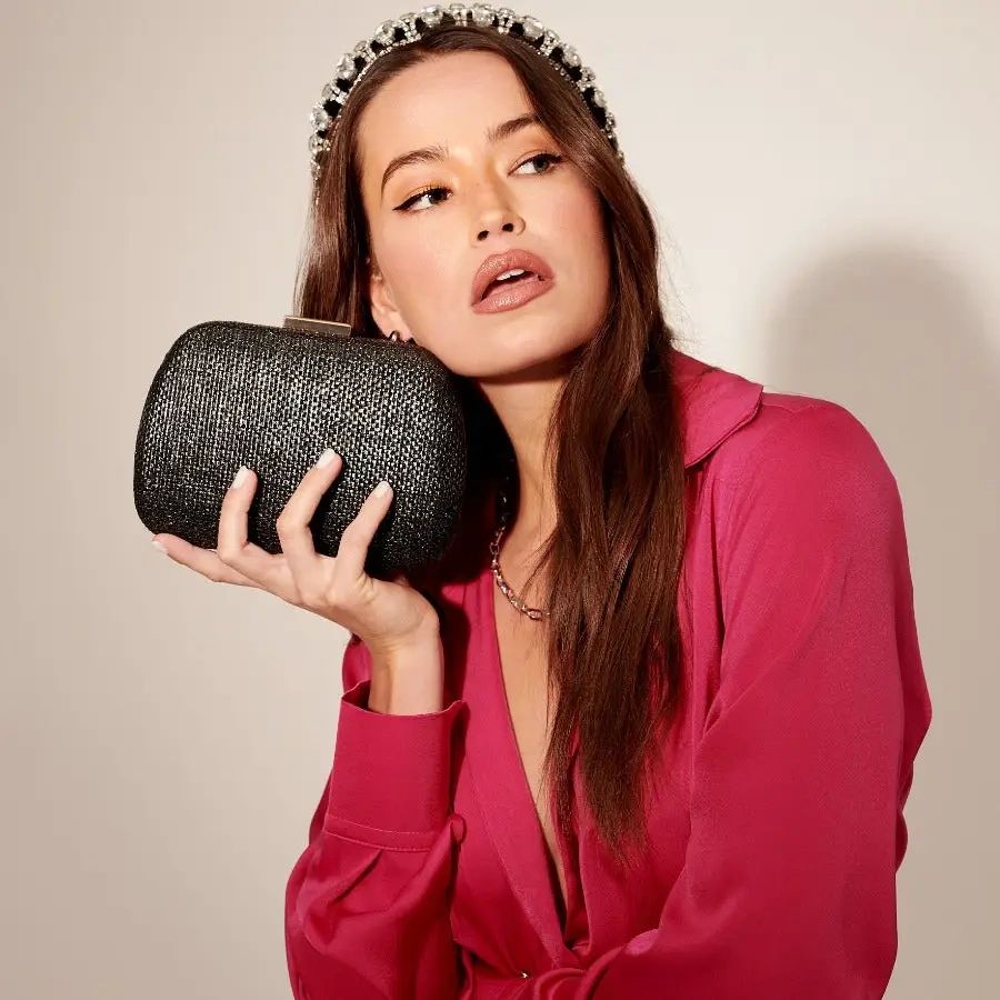 Camden Woven Box Clutch Main image