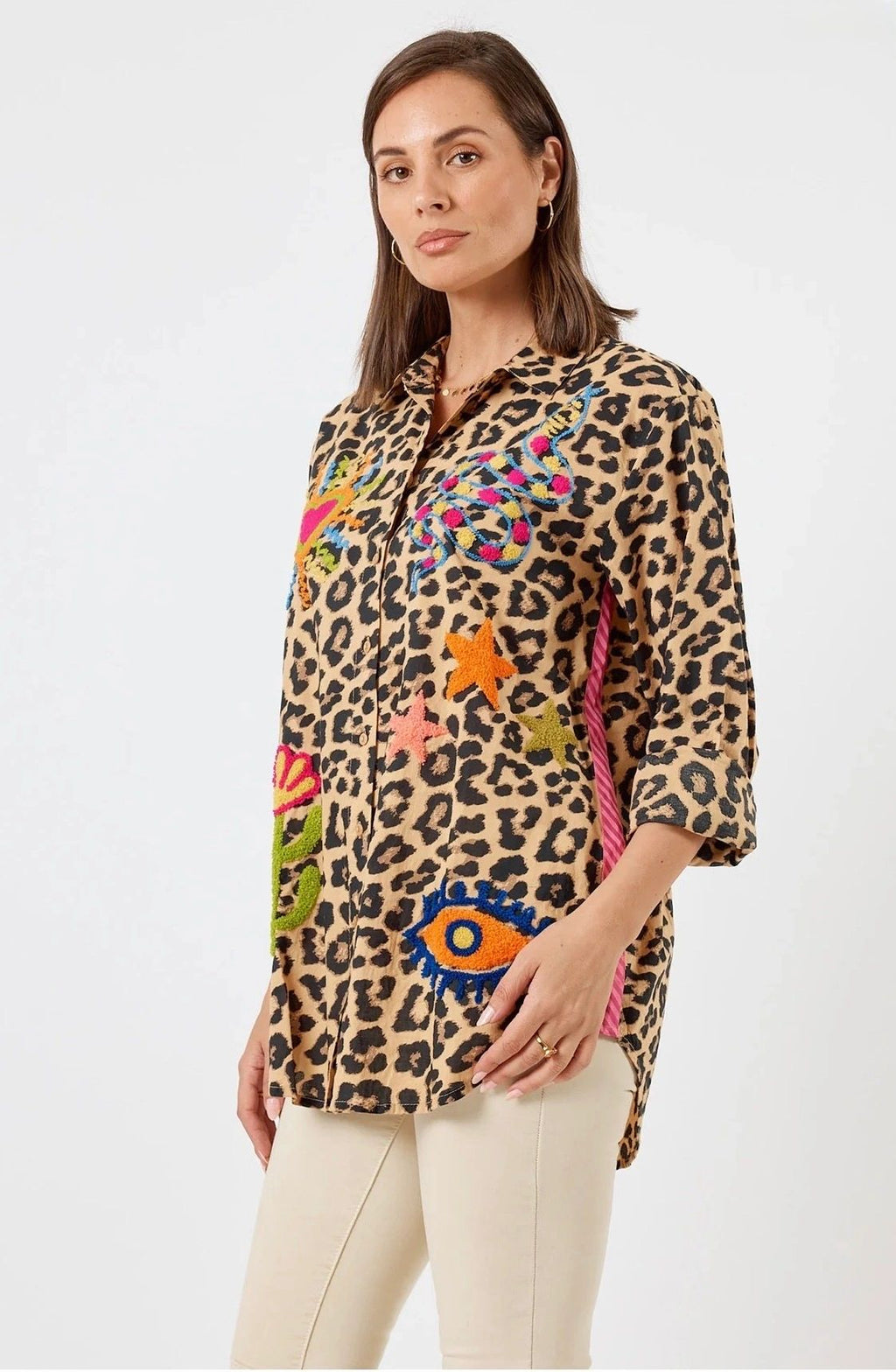 LulaLife Azure Shirt Leopard