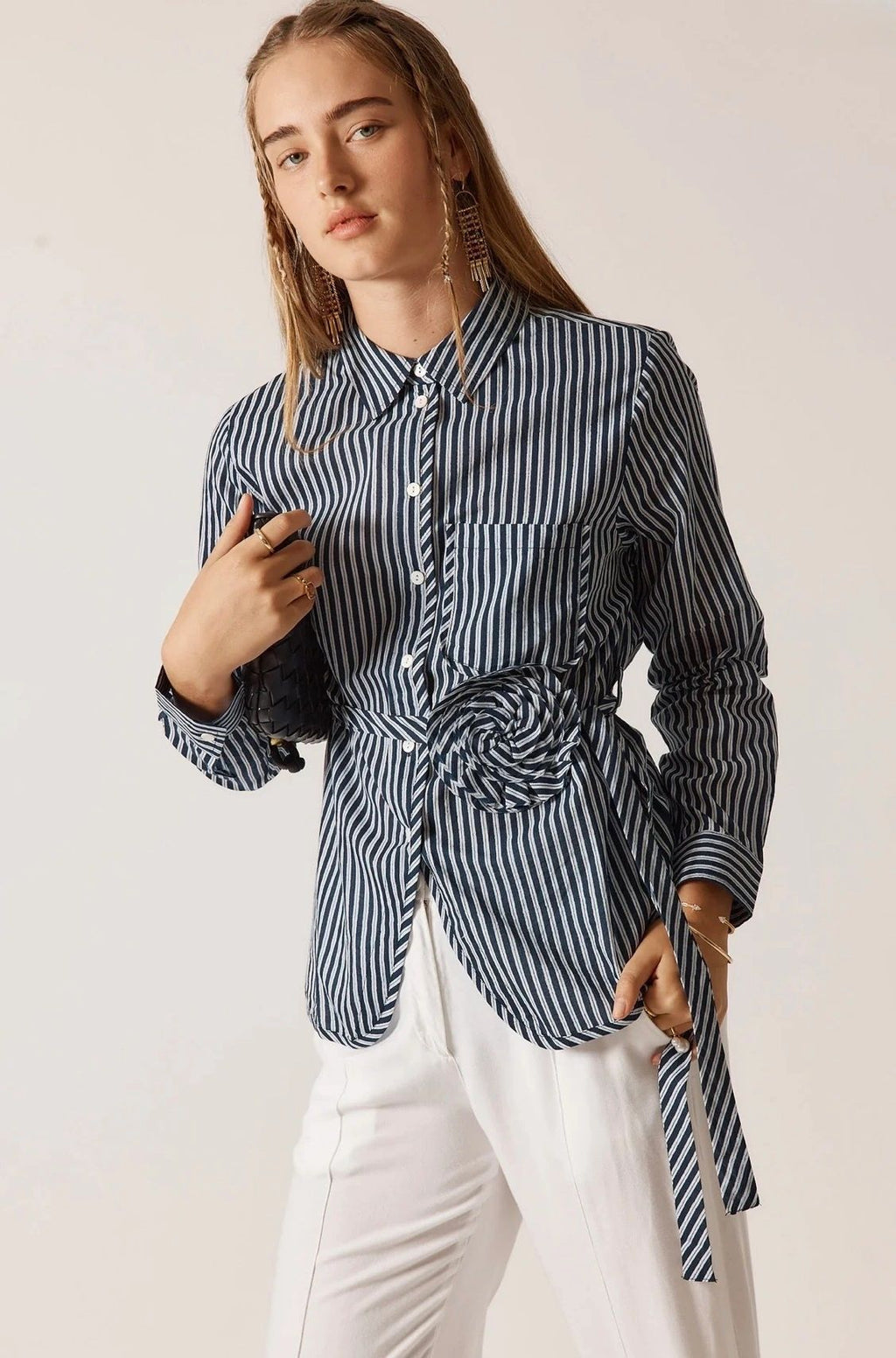 Rubyyaya Countryside Rose Top Navy