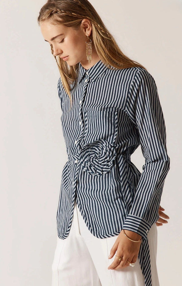Rubyyaya Countryside Rose Top Navy