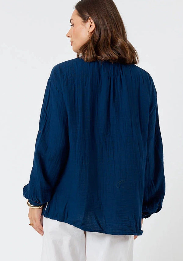 LulaLife Howdy Shirt Navy