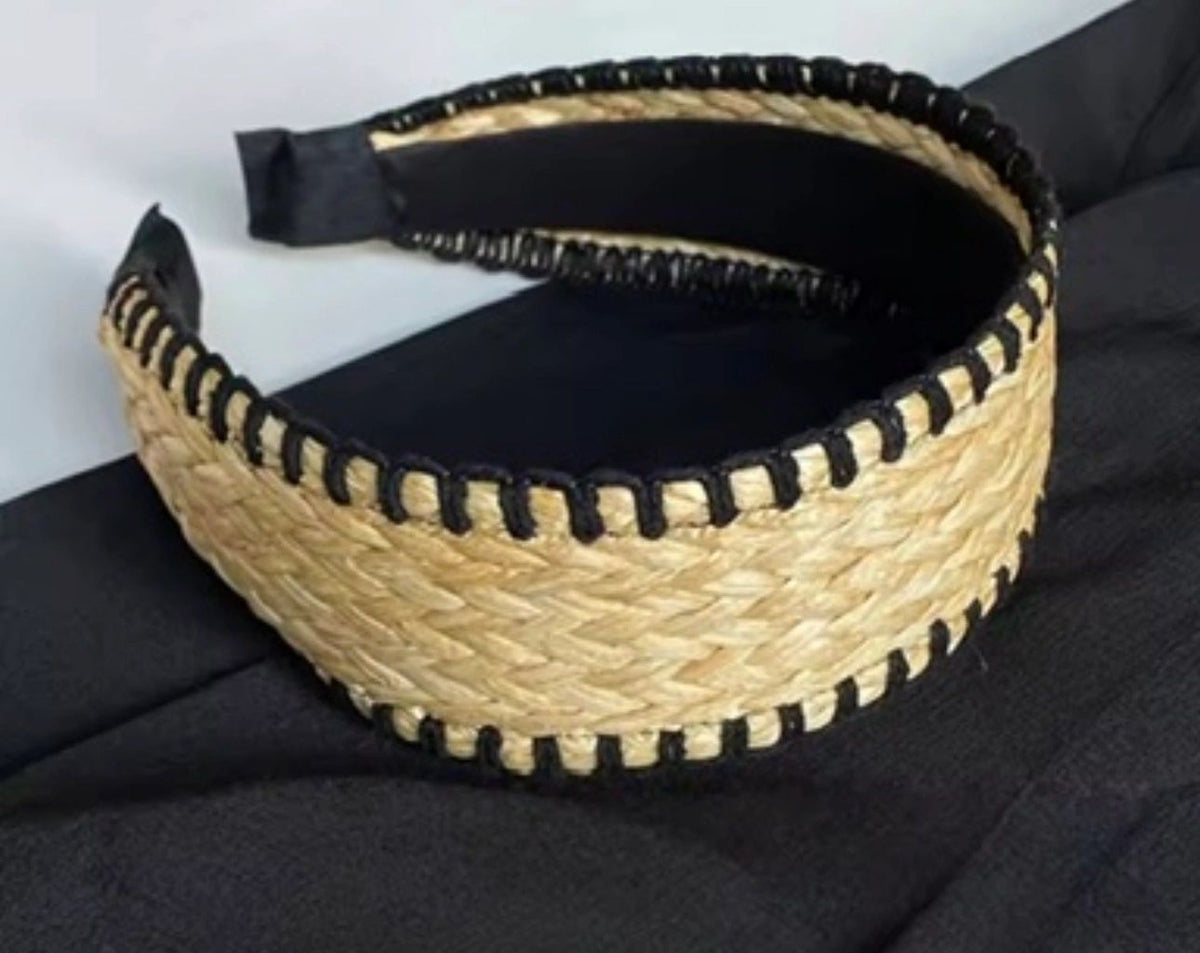 Raffia with Rope Detail Headband Asst Colours Main image