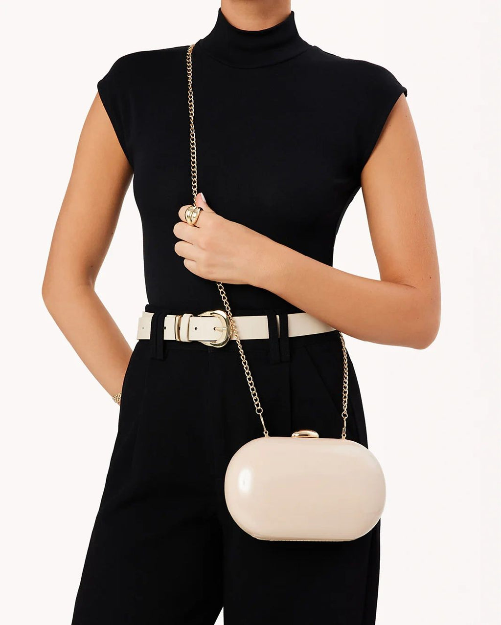 Selena Clutch Bag Nude Patent