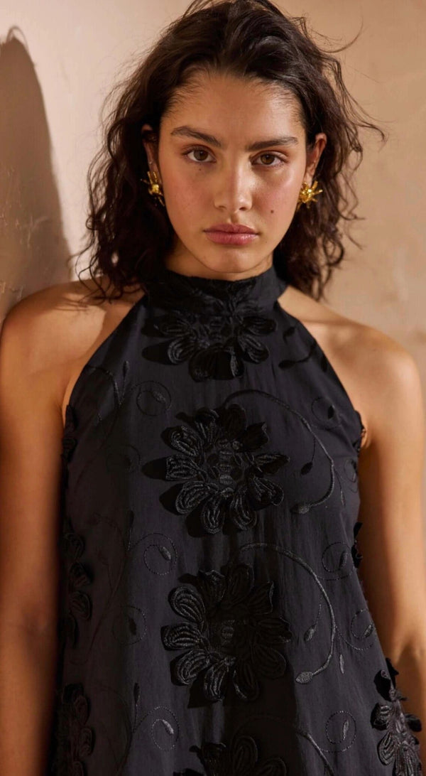Roma High Neck Mini Dress