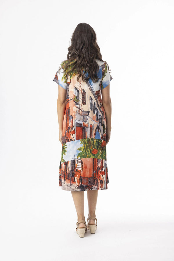 Printed Cotton Shift Dress Asst Colours