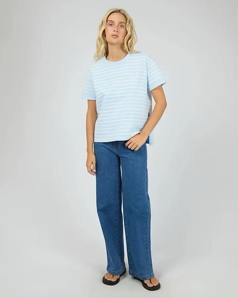 All About Eve Washed Tee Ocean Blue Stripe