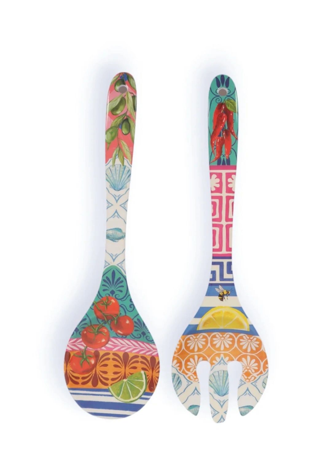 Salad Servers Mediterranean Summer