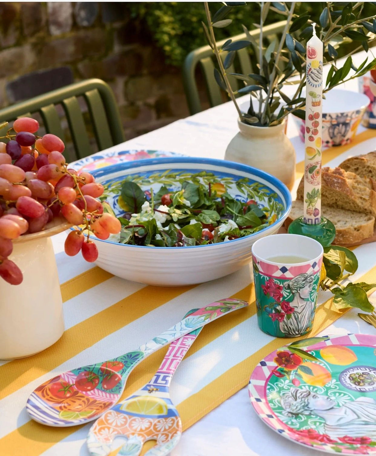 Salad Servers Mediterranean Summer