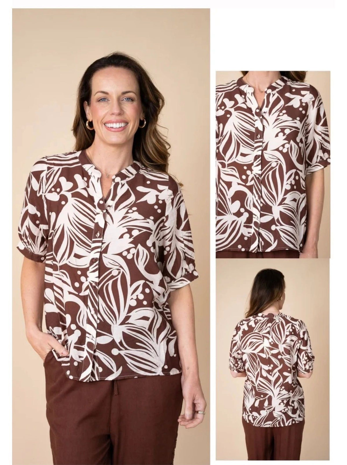 Chocolate Floral Top Main image