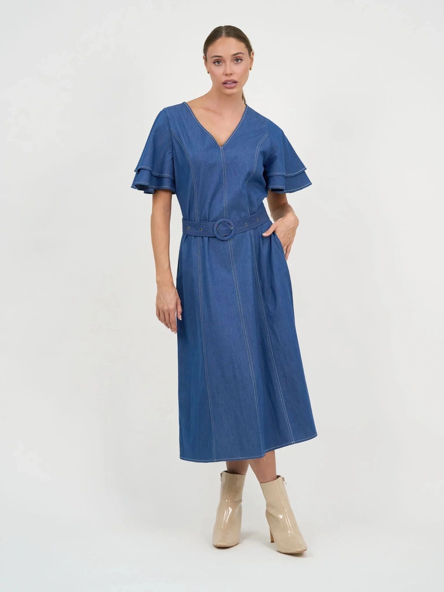 Light Denim Panel Dress Secondary image