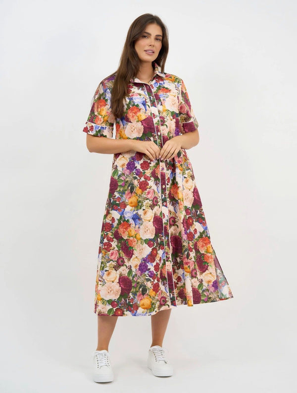 Rose Bloom Linen Dress
