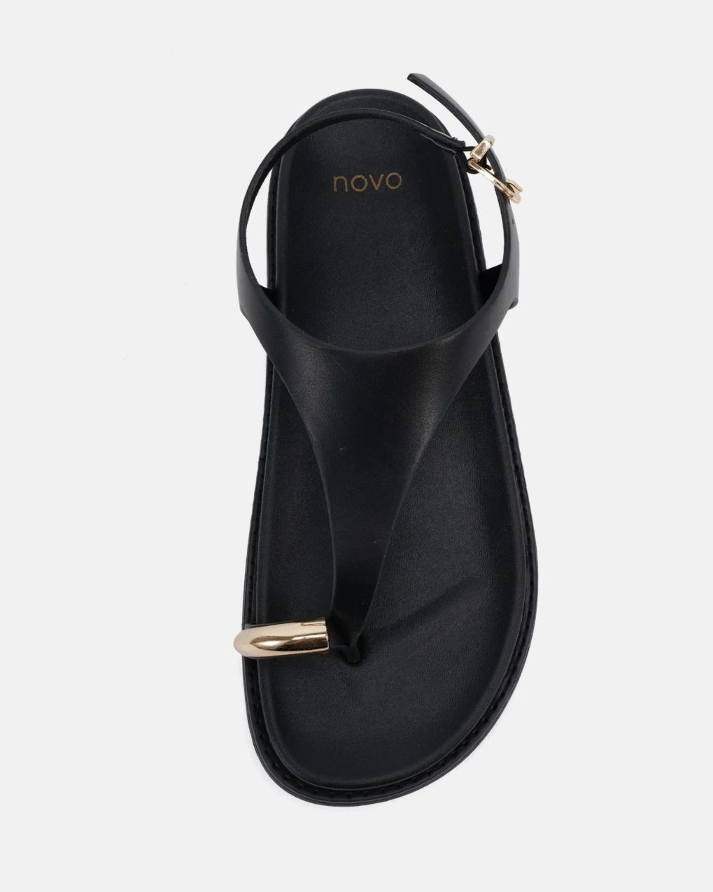 Rhoda Black Flat Sandals