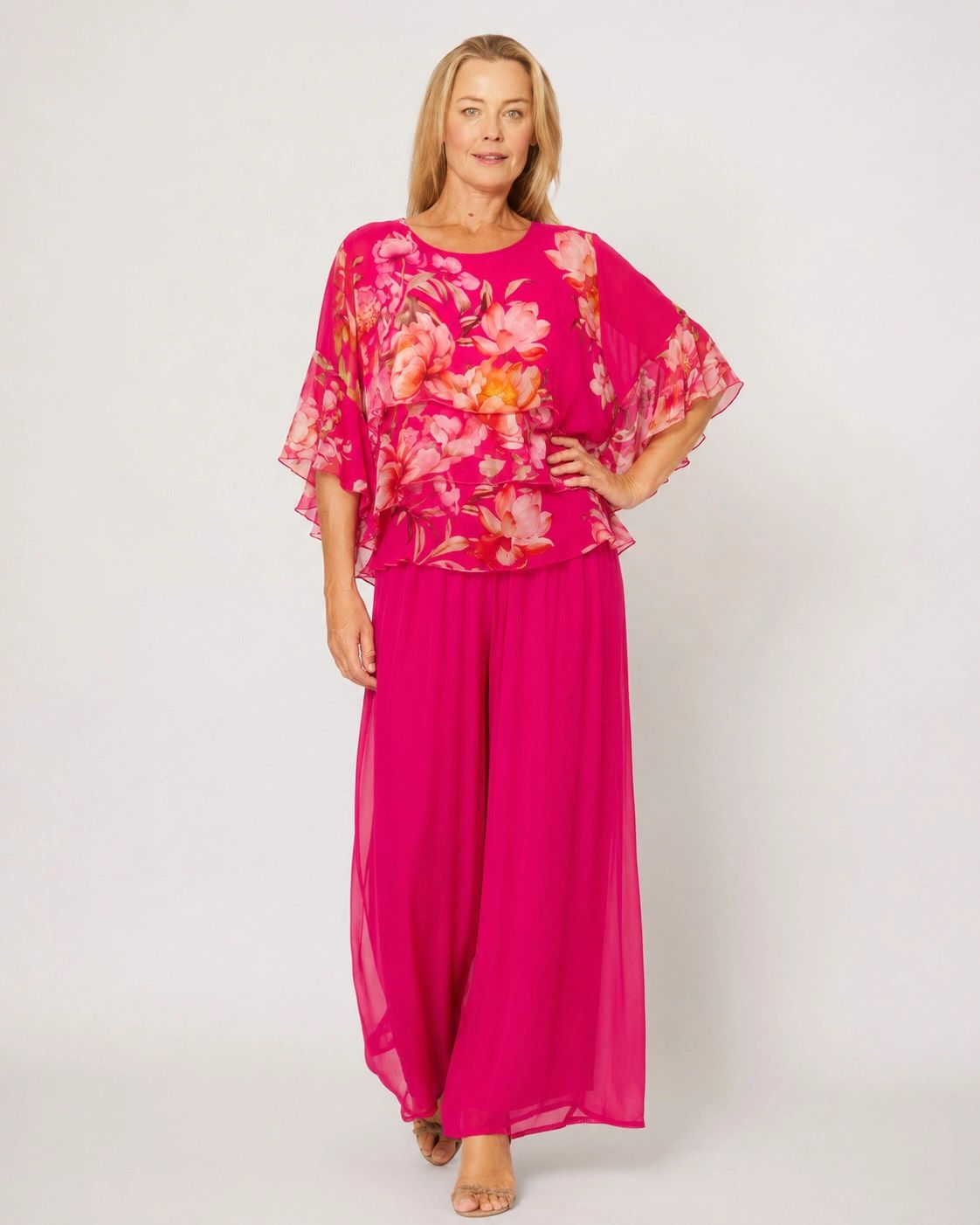 Silk Blend Pants Raspberry
