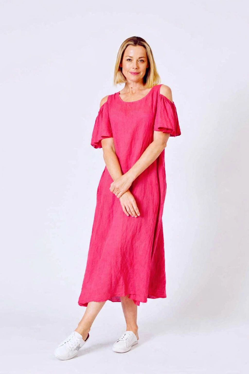 Cold Shoulder Fuchisa Dress