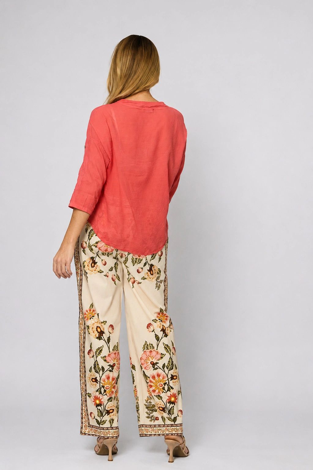 Tangerine V Neck Top