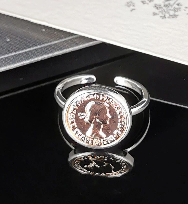 Adjustable Coin Rings Asst Colours Secondary image