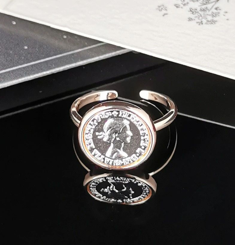 Adjustable Coin Rings Asst Colours