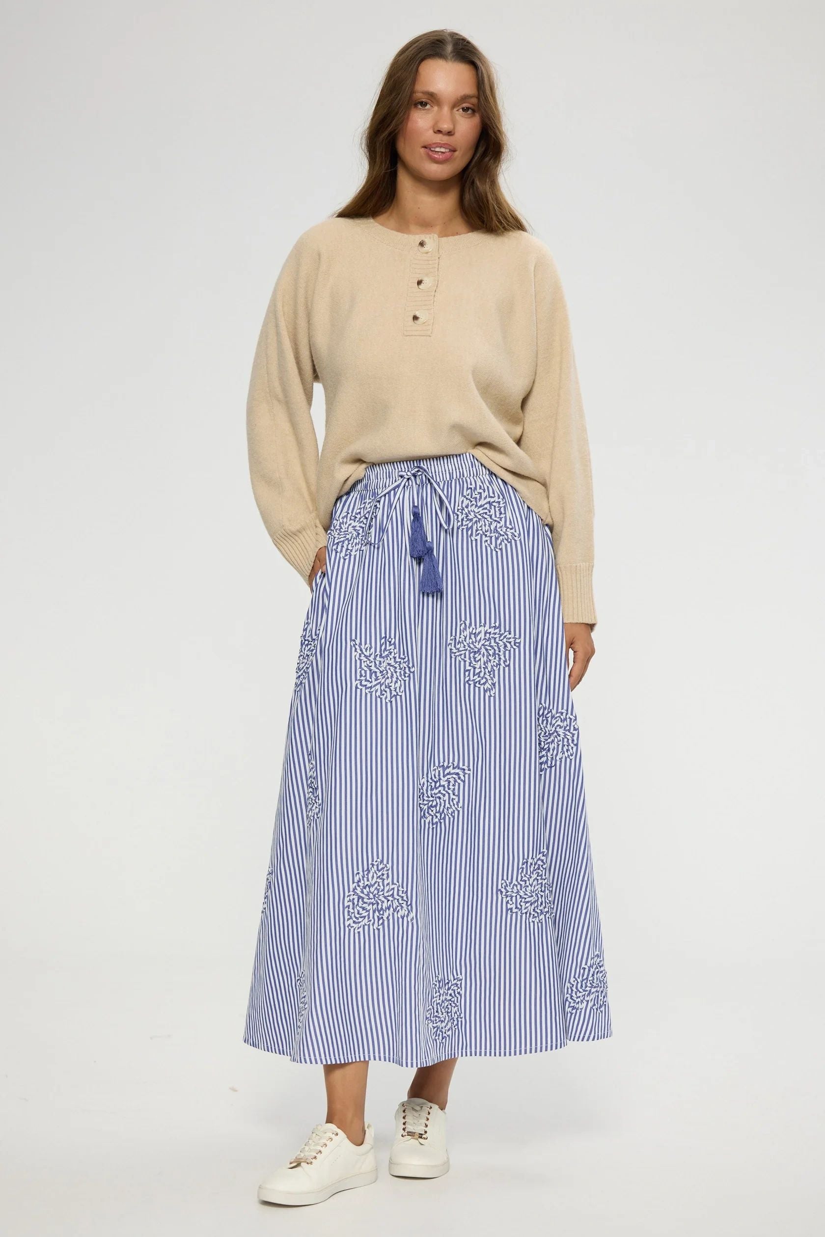 Holiday Mayfair Skirt Blue Stripe Secondary image