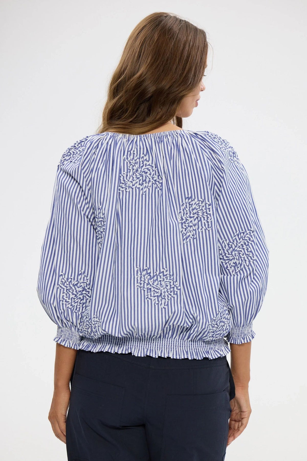 Holiday Seaside Top Blue Stripe