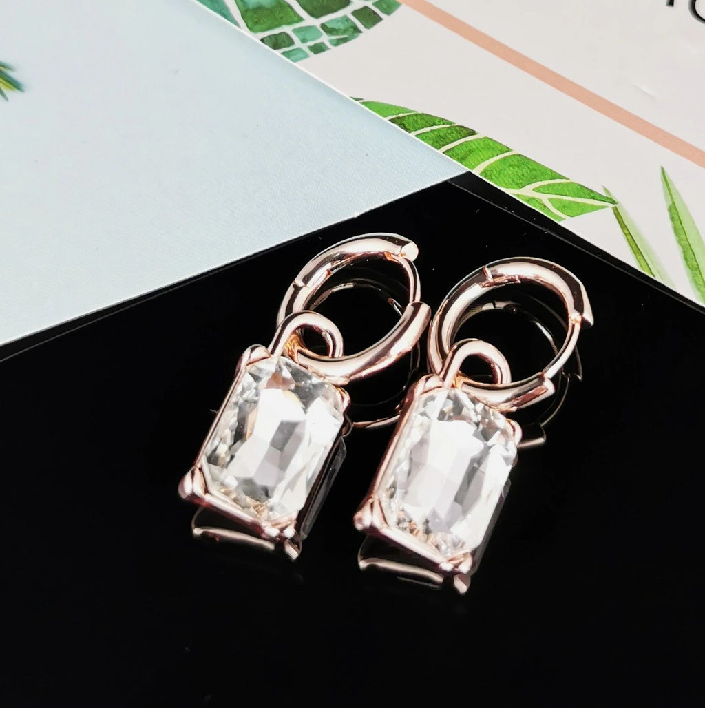 Clear Stone Hoops Asst Colours