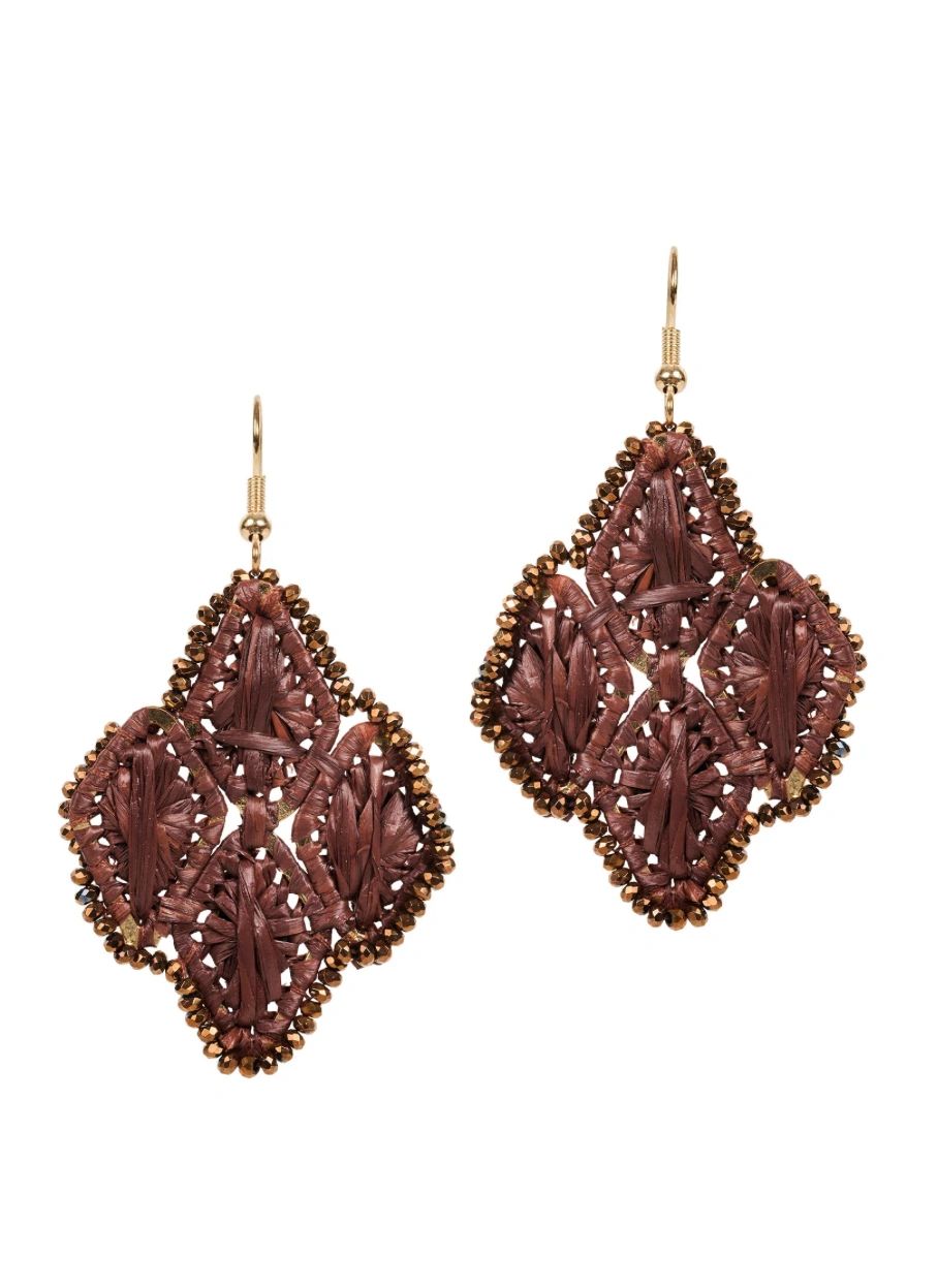 Berber Woven Earrings Mahogany