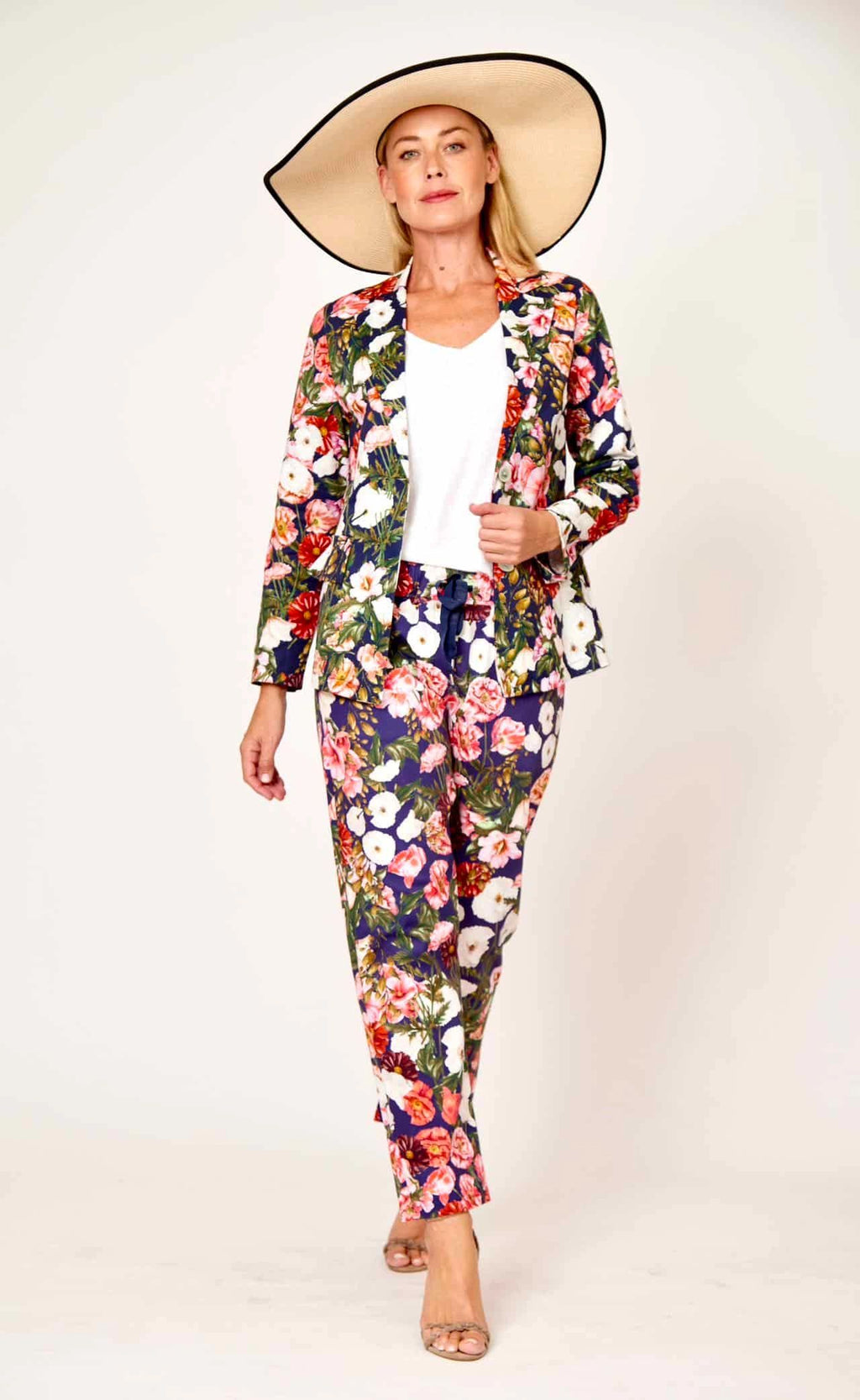 Navy Floral Suit