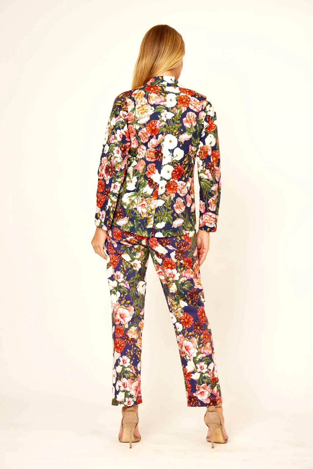 Navy Floral Suit