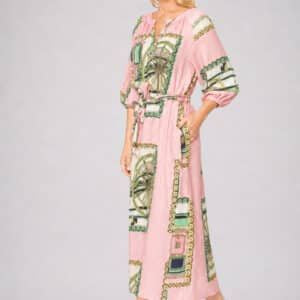Postage Stamp Linen Blend Dress Main image