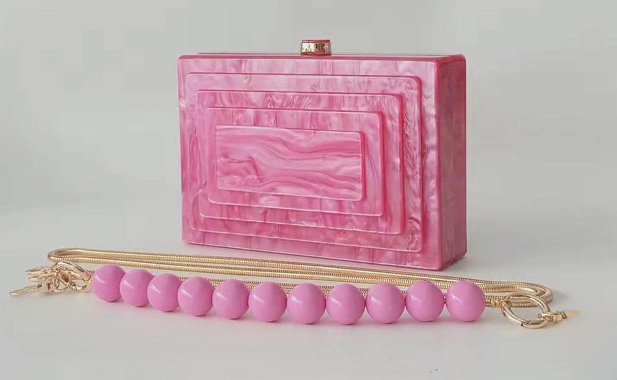 Hot Pink Resin Clutch Main image