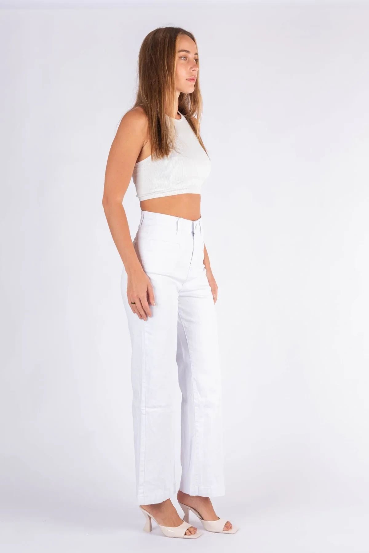 Wakee Slice Pocket White Jeans Secondary image
