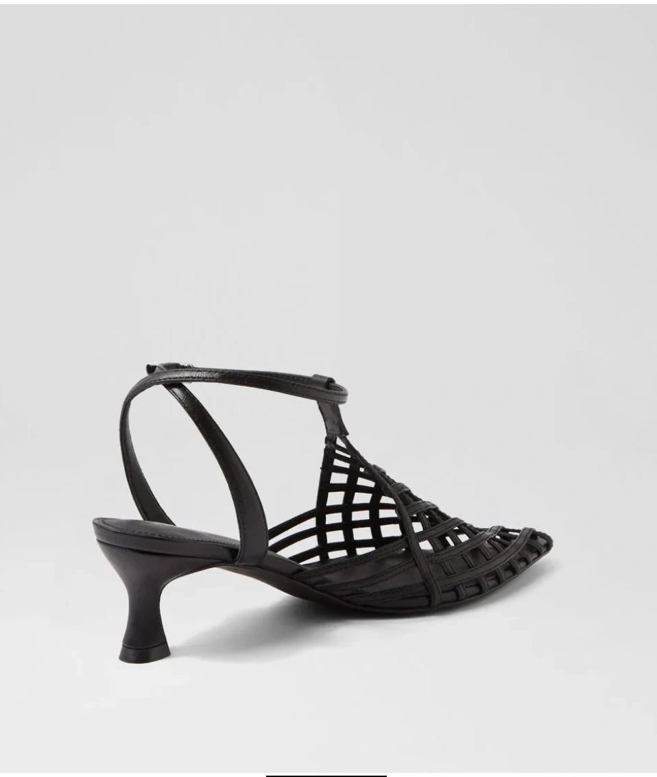 Mollini Glee Black Leather Pump Heels
