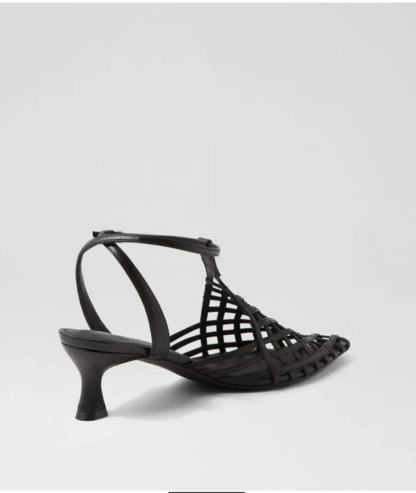 Mollini Glee Black Leather Pump Heels
