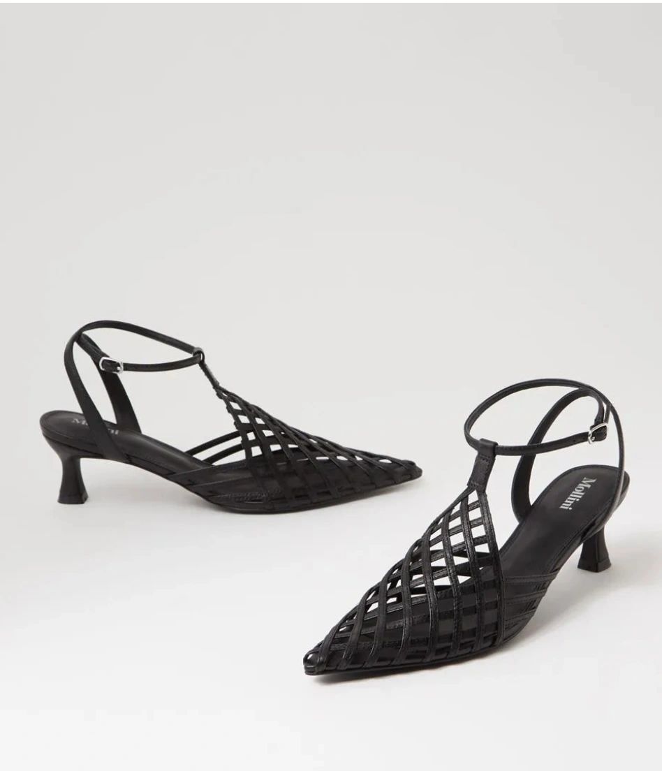 Mollini Glee Black Leather Pump Heels Secondary image