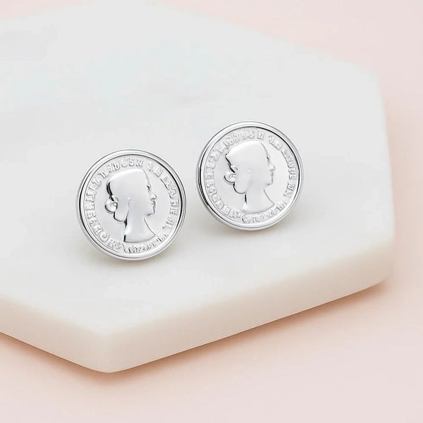 Small Coin Stud Earring Asst Colours