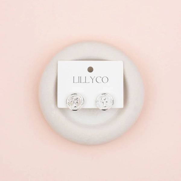 Small Coin Stud Earring Asst Colours