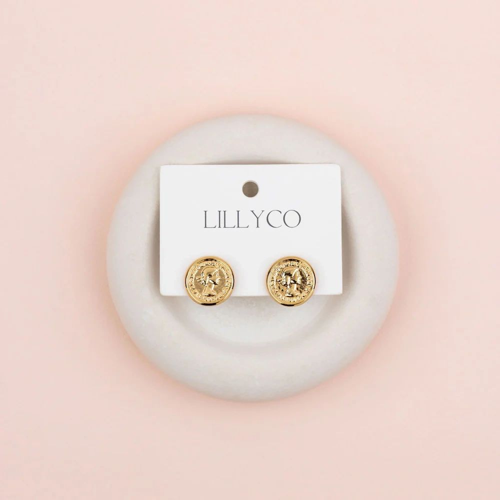 Small Coin Stud Earring Asst Colours