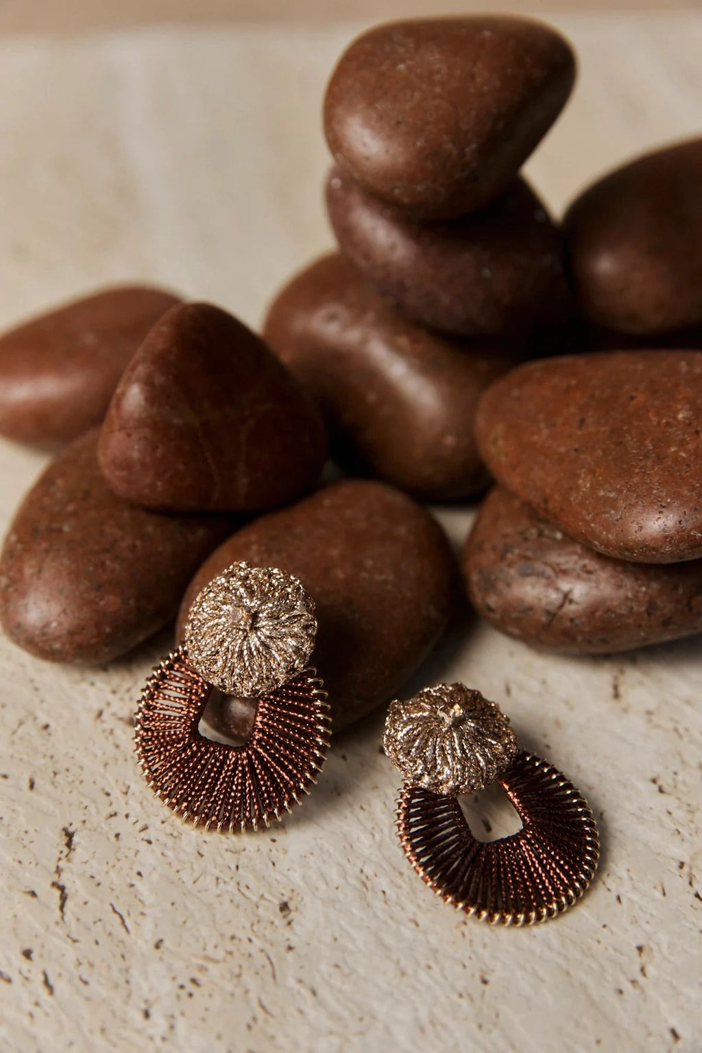 Berber Woven Earrings Gold Flora