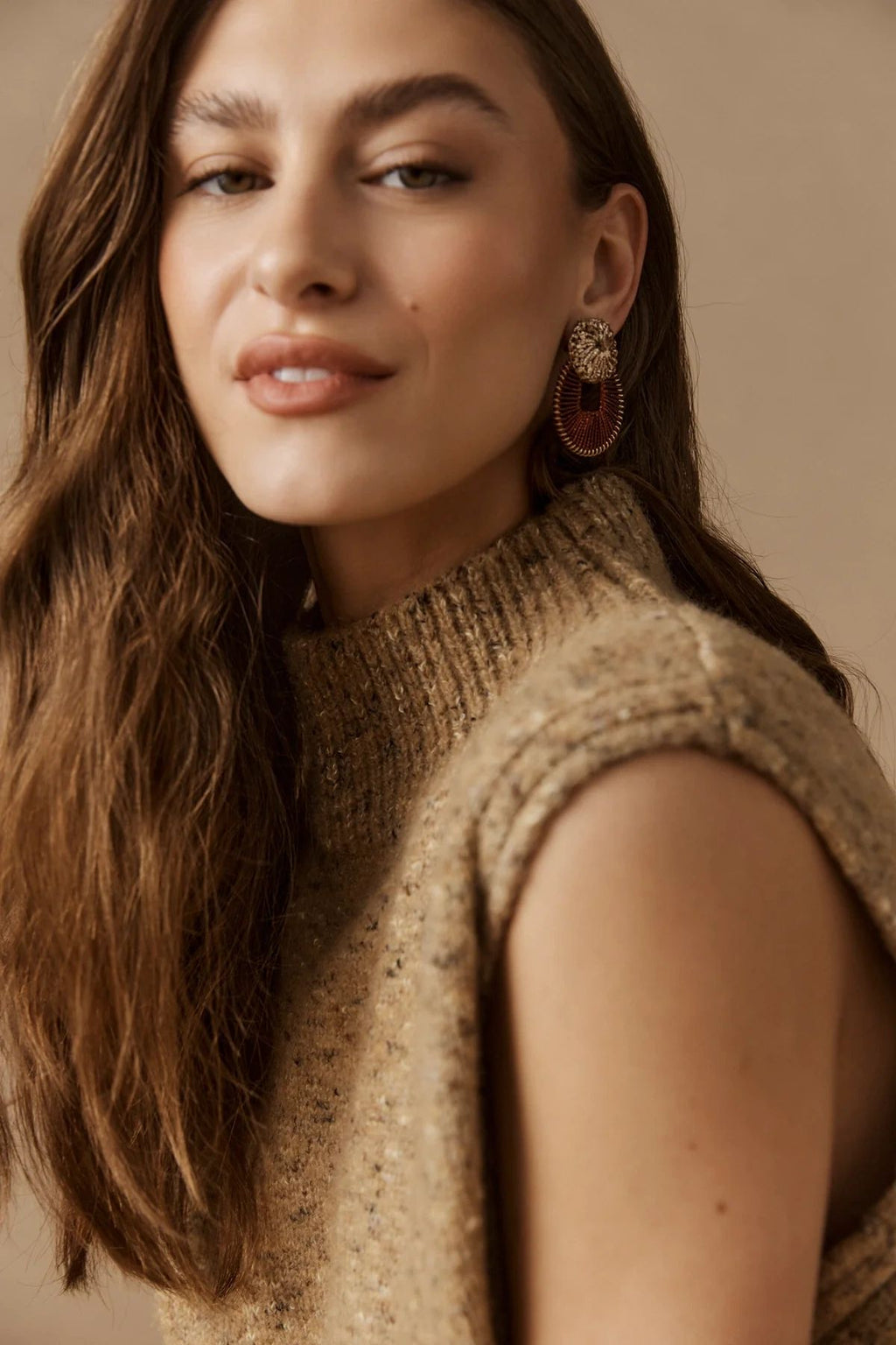 Berber Woven Earrings Gold Flora
