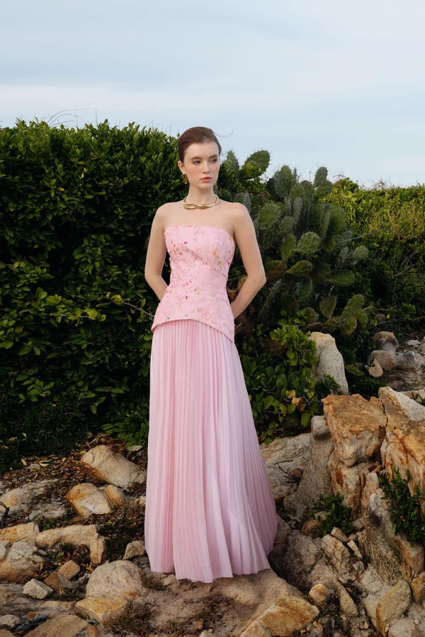 Cascade Pleated Gown
