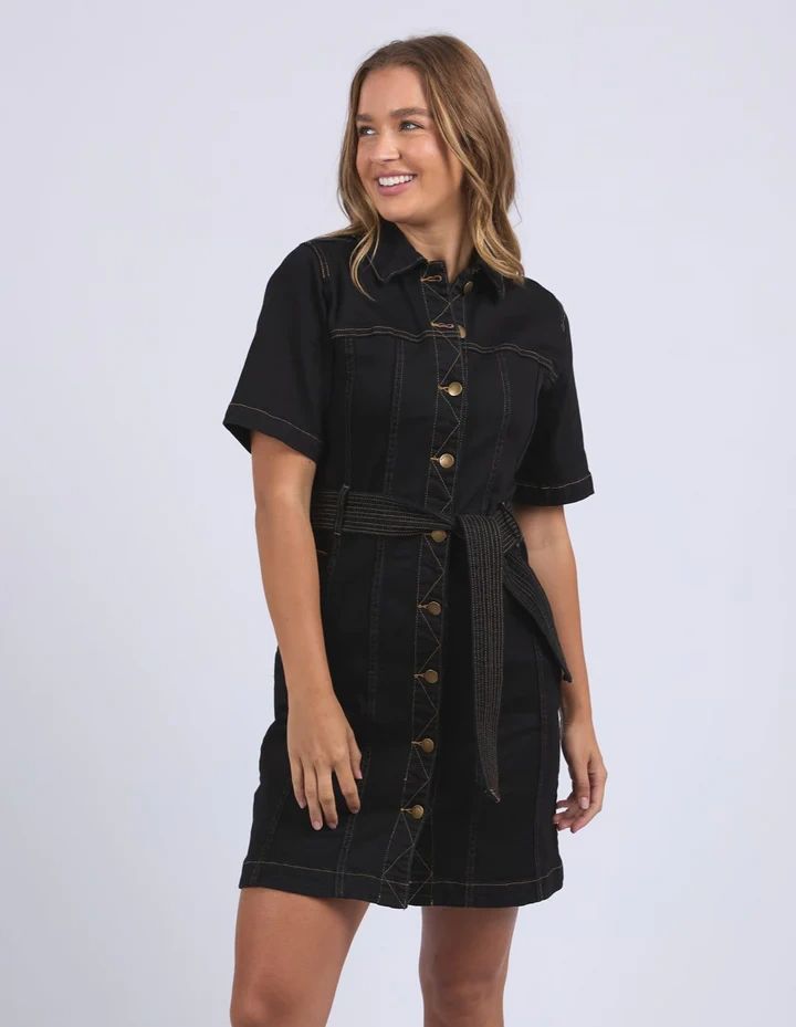 Riva Denim Dress Black