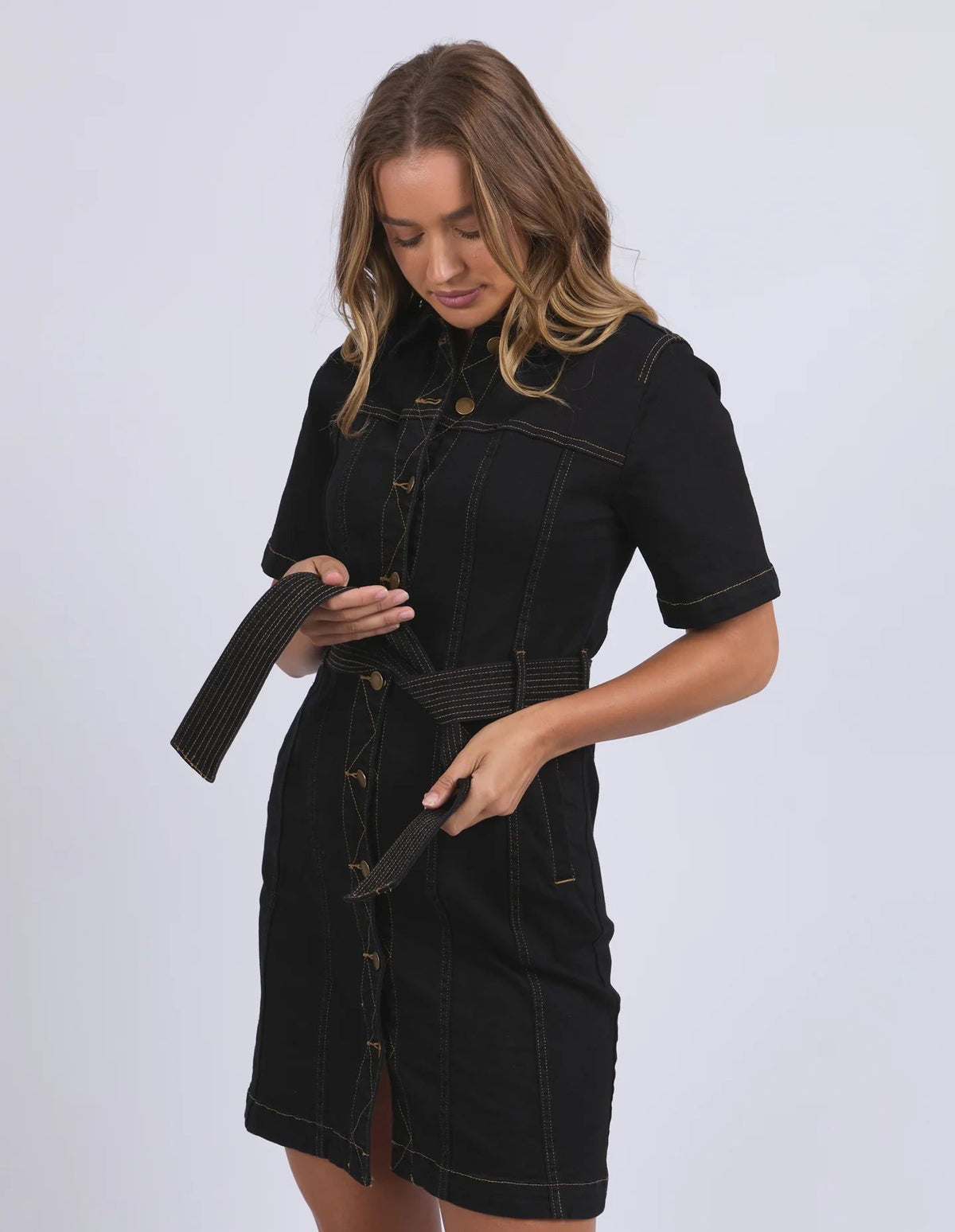 Riva Denim Dress Black