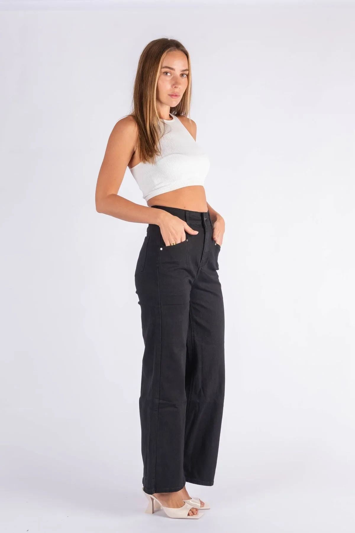 Black Slice Pocket Jeans